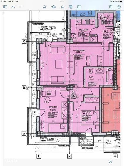 Apartament cu 3 camere decomandat în Aviației