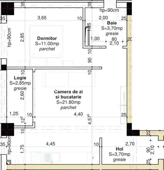 Apartament cu 2 camere semidecomandat în Cug