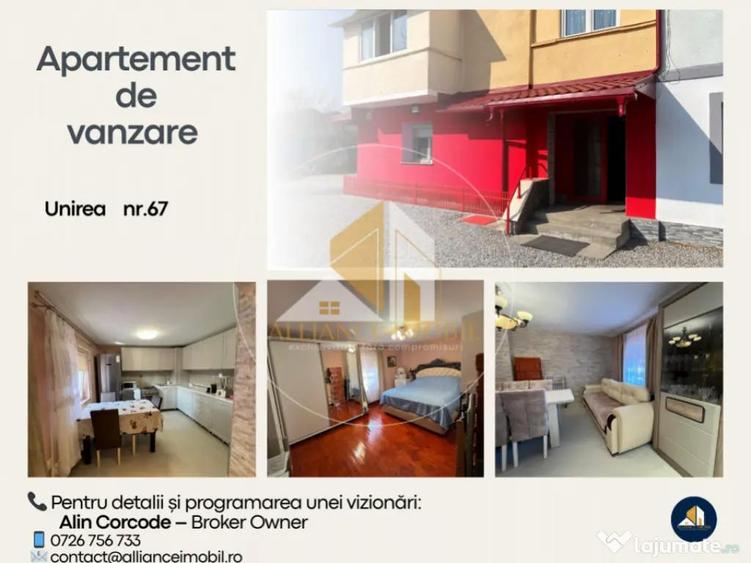 Apartament cu 2 camere semidecomandat, mobilat în Unirea