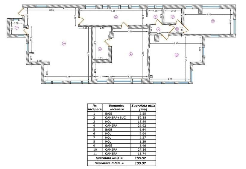 Apartament cu 4 camere decomandat în Central