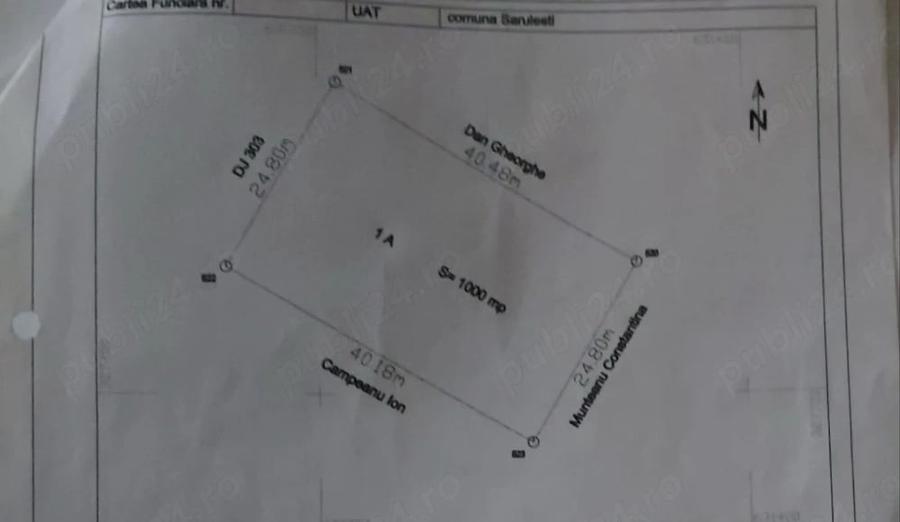 Teren de 1000 mp, în Sărulești