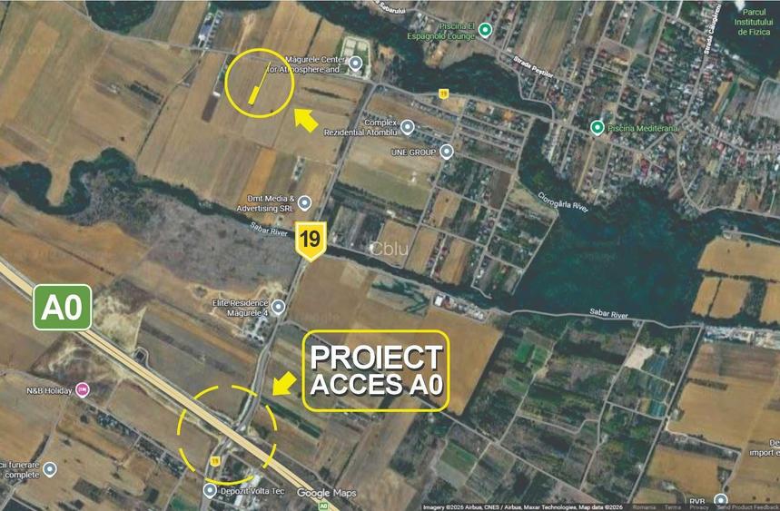 Teren construibil de vanzare pe str. Atmosferei in Magurele - 1309 mp