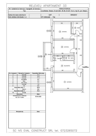 Apartament cu 3 camere decomandat în Gării