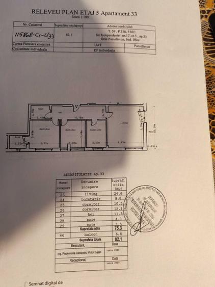 Apartament cu 3 camere decomandat în Central