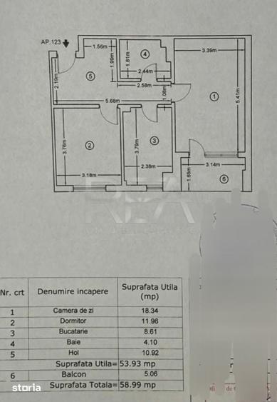Apartament cu 2 camere decomandat în Militari