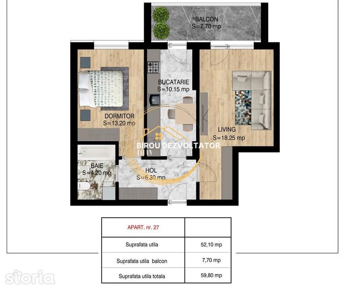 Apartament cu 2 camere decomandat în Theodor Pallady — fotografia 3