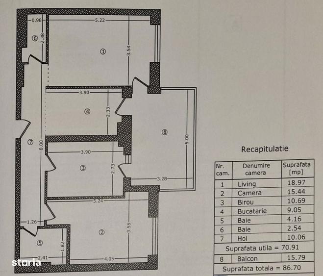 Apartament 3 Camere | Mobilat + Utilat | 2 Grupuri Sanitare - 11