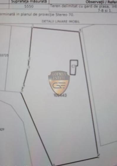 Teren Construcții intravilan de 5550 mp, în Poarta Albă