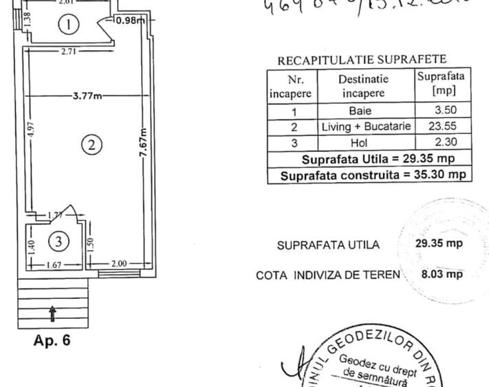 Garsonieră semidecomandată în Dămăroaia