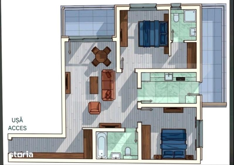 Apartament cu 3 camere în Central