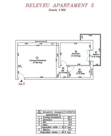 Apartament cu 2 camere în Calea Urseni