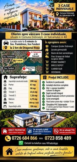 Casă cu 4 camere în Dobroești