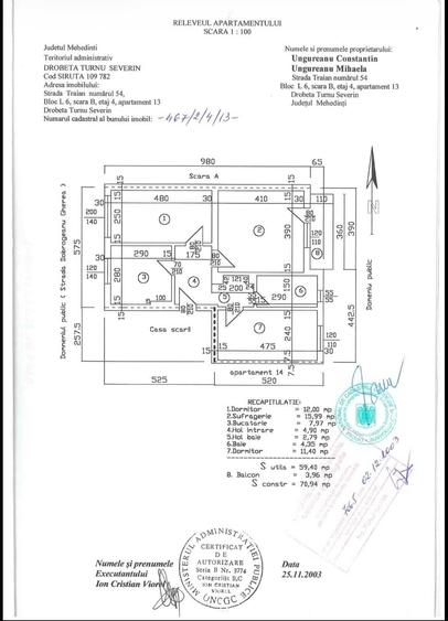 Apartament cu 3 camere decomandat în Central