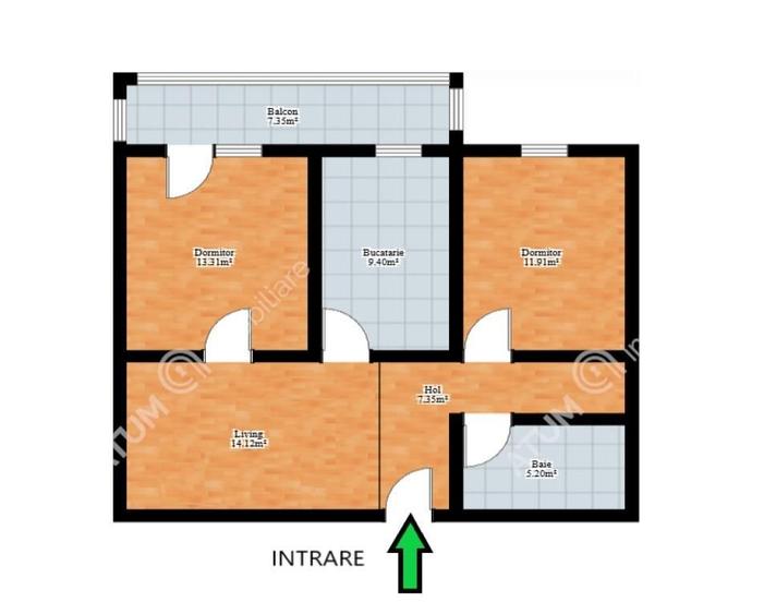 Apartament 3 camere balcon loc parcare zona Mihai Viteazu in Sibiu - 8