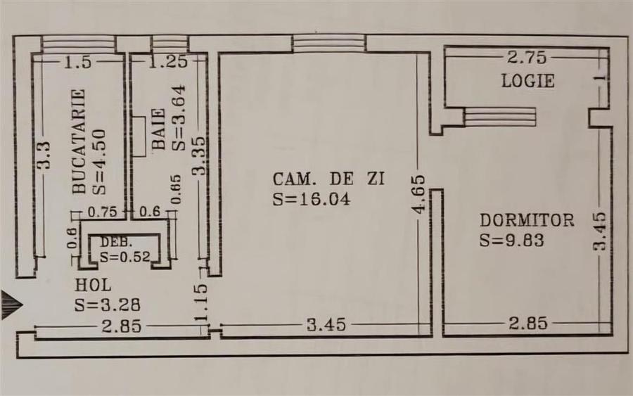 Apartament cu 2 camere nedecomandat în Zimbru