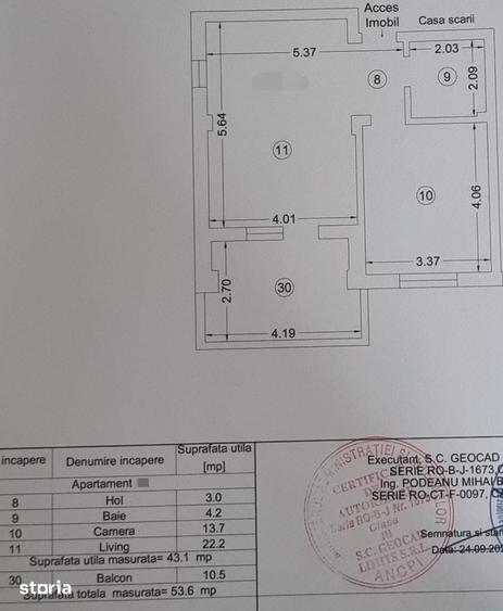 Apartament cu 2 camere în Central