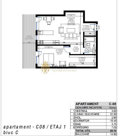 Apartament cu 2 camere în Central — fotografia 3