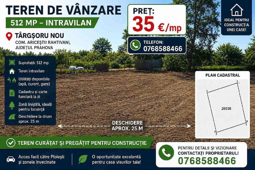 Teren de 512 mp, în Târgșoru Nou