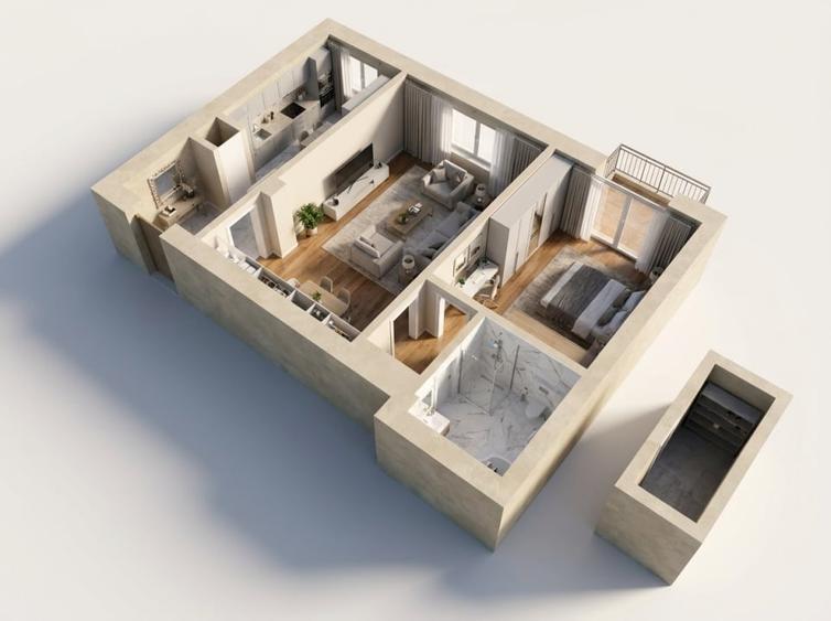 Apartament cu 2 camere semidecomandat în Universitate