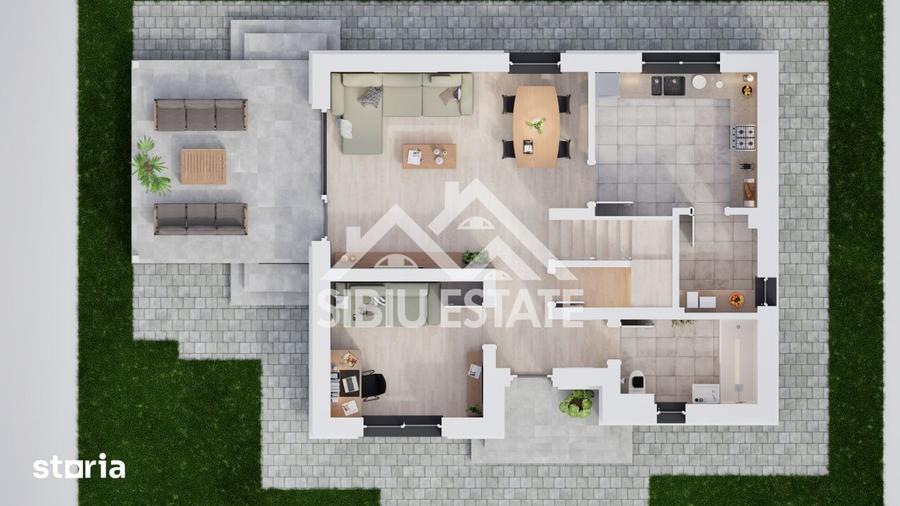 Casă cu 5 camere cu Teren 469 Mp în Central