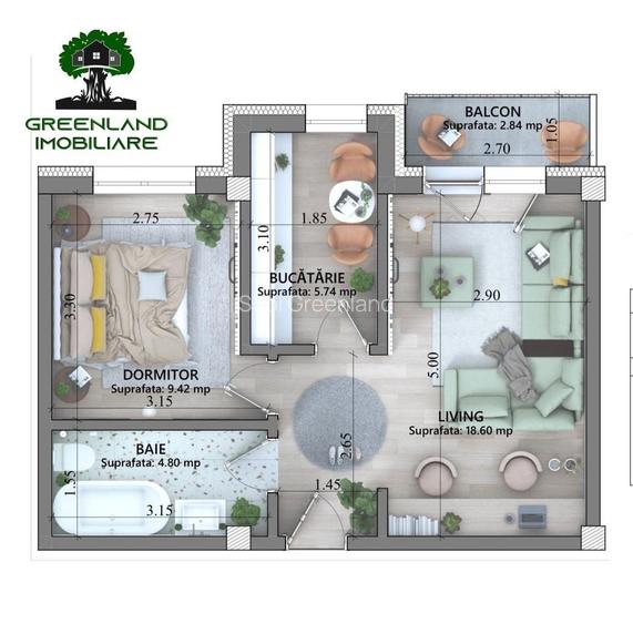 Apartament 2 camere, DECOMANDAT, etaj 1, BLOC NOU, Lunca Cetatuii