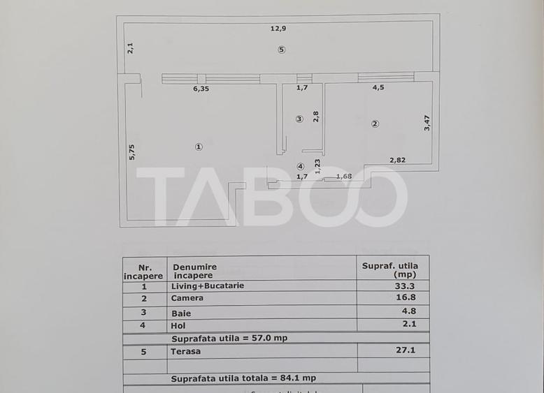 Apartament 2 camere decomandat 47 mp utili + terasa 27 mp nou 2025 - 1