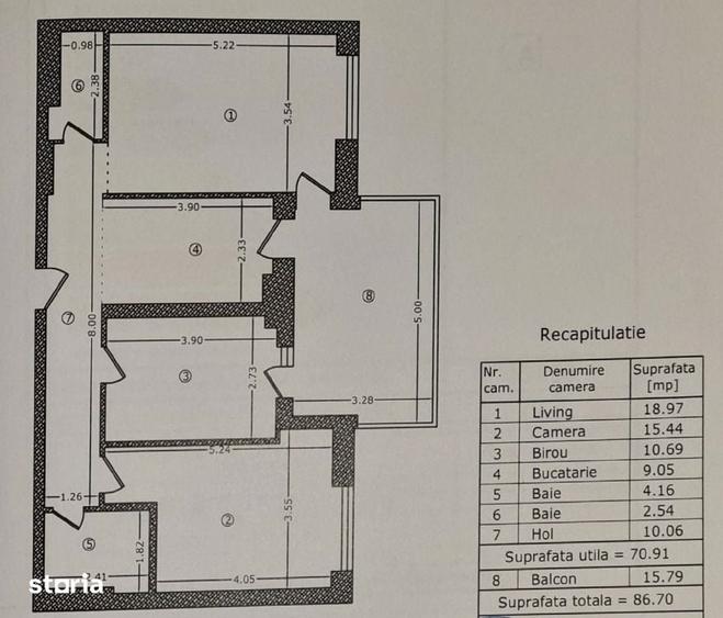 Apartament cu 3 camere decomandat în Herăstrău