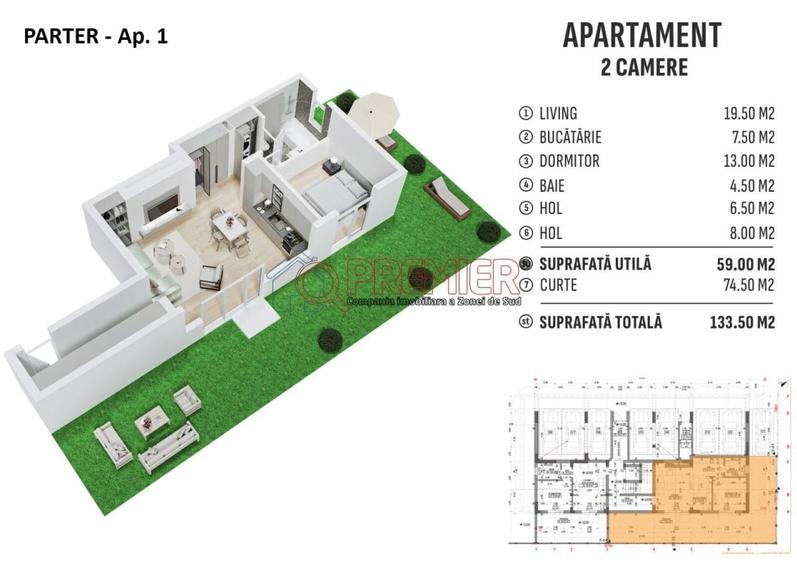 Apartament cu 2 camere în Apărătorii Patriei
