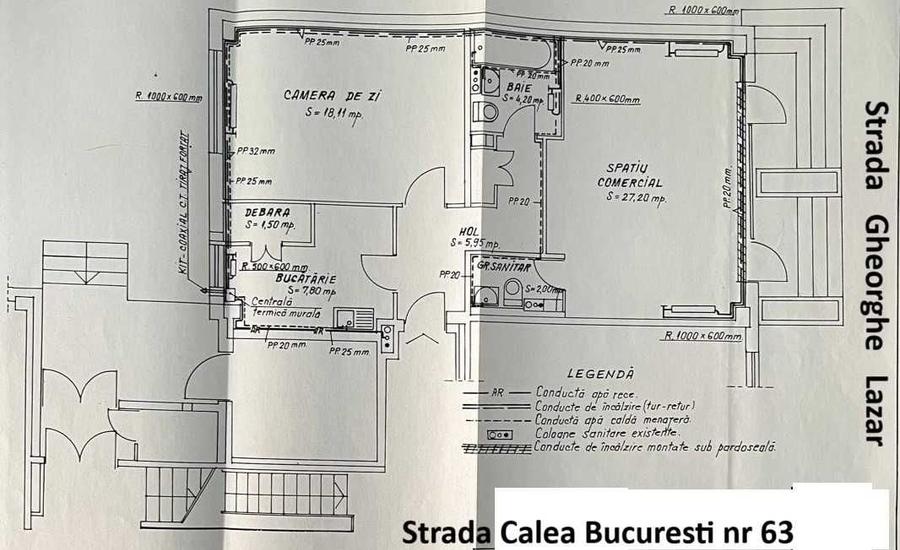 Apartament cu 3 camere decomandat în Central