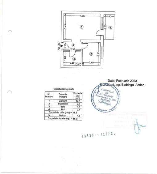 Garsonieră decomandată în Regie