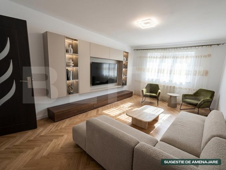 Apartament cu 3 camere decomandat, mobilat în Micro 11