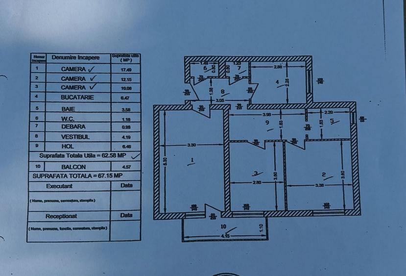 Apartament cu 3 camere semidecomandat în Titan
