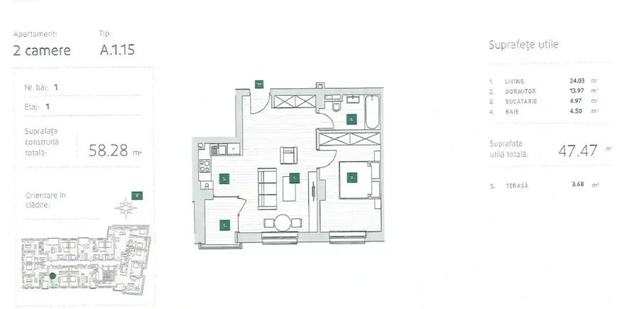 Apartament cu 2 camere semidecomandat în Pache Protopopescu