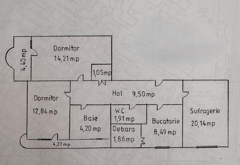 Apartament cu 3 camere în Militari