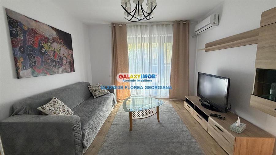 Apartament cu 2 camere semidecomandat, mobilat în Băneasa