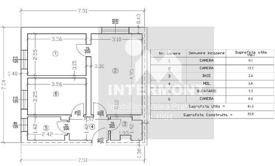 Apartament cu 3 camere în Central