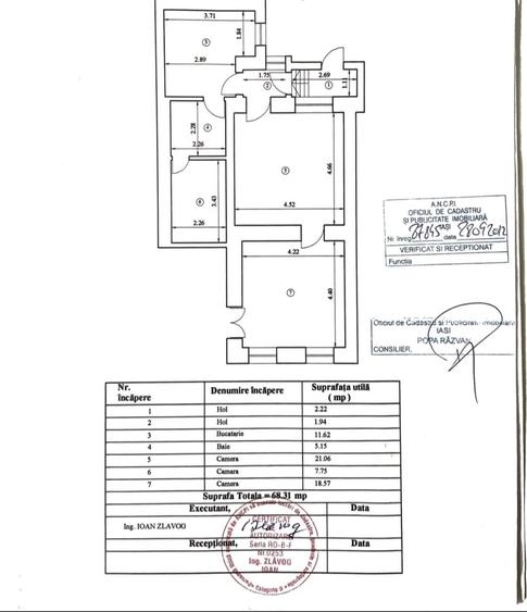 Apartament cu 2 camere semidecomandat în Central