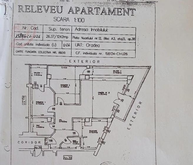 Apartament cu 2 camere decomandat în Nufărul