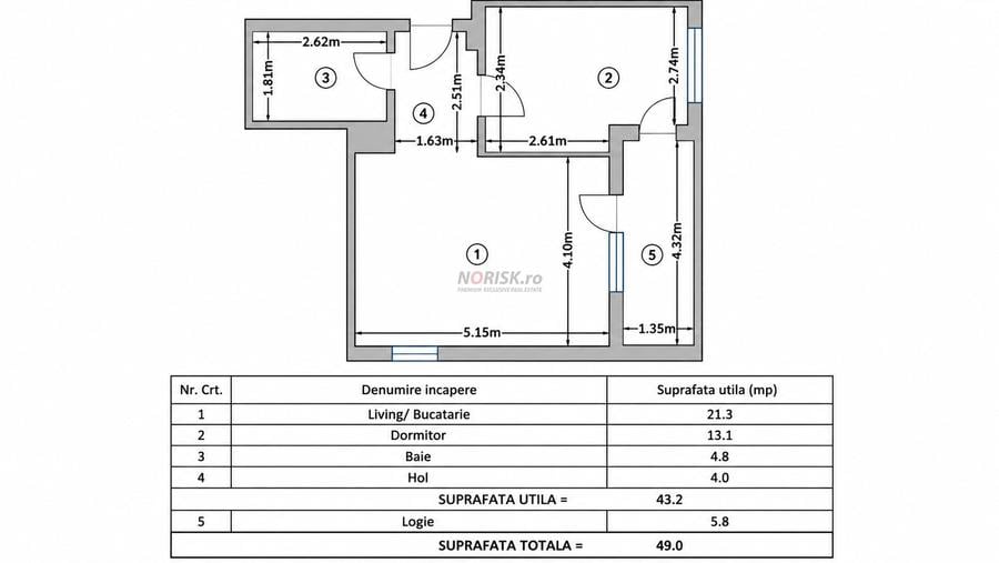 Apartament cu 2 camere decomandat în Apărătorii Patriei