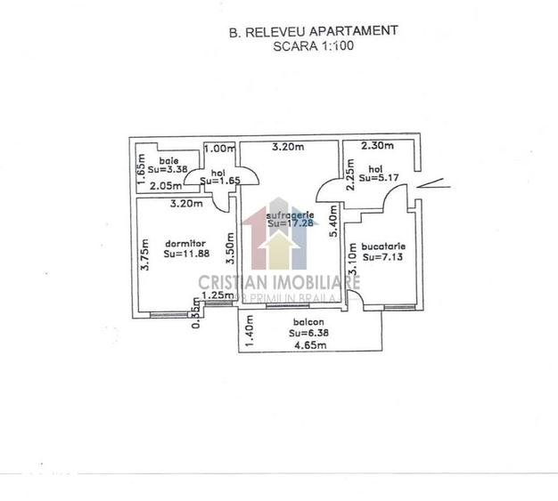 Apartament cu 2 camere semidecomandat în Gării