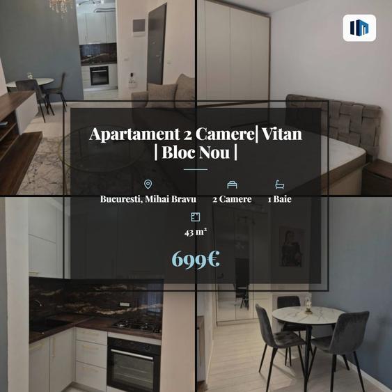 Apartament cu 2 camere decomandat, mobilat în Mihai Bravu