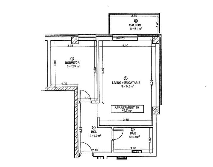 Apartament cu 2 camere decomandat în Central