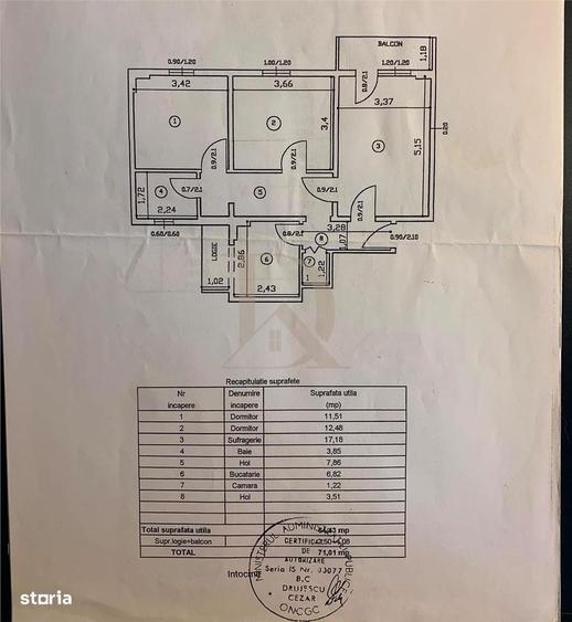 Apartament cu 3 camere decomandat, mobilat în Centru Civic