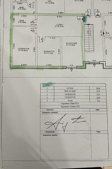 Apartament cu 3 camere decomandat în Sub Arini