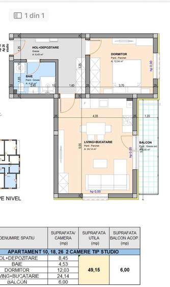 Apartament cu 2 camere decomandat în Cristian