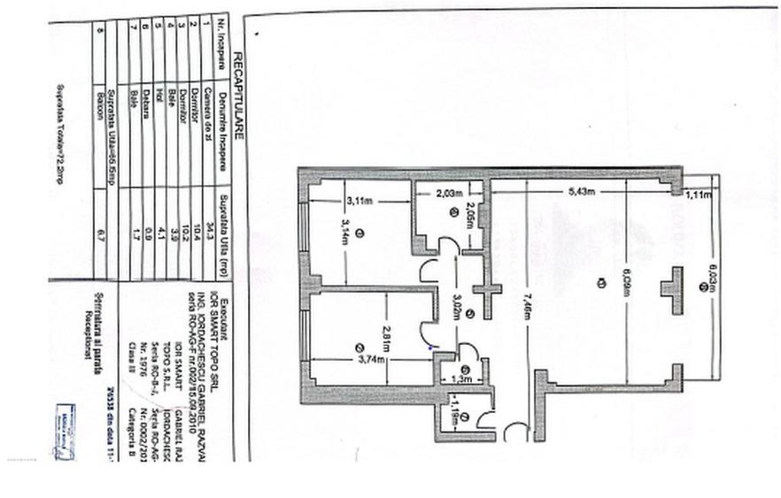 Apartament cu 3 camere decomandat în Găvana