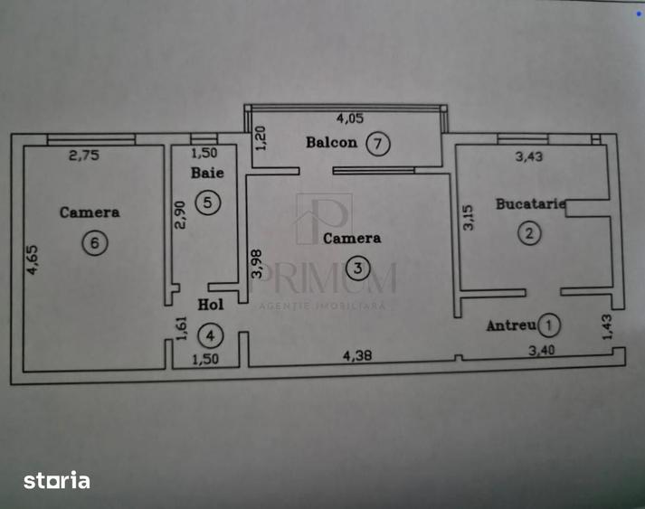 Apartament cu 2 camere semidecomandat, mobilat în Soarelui