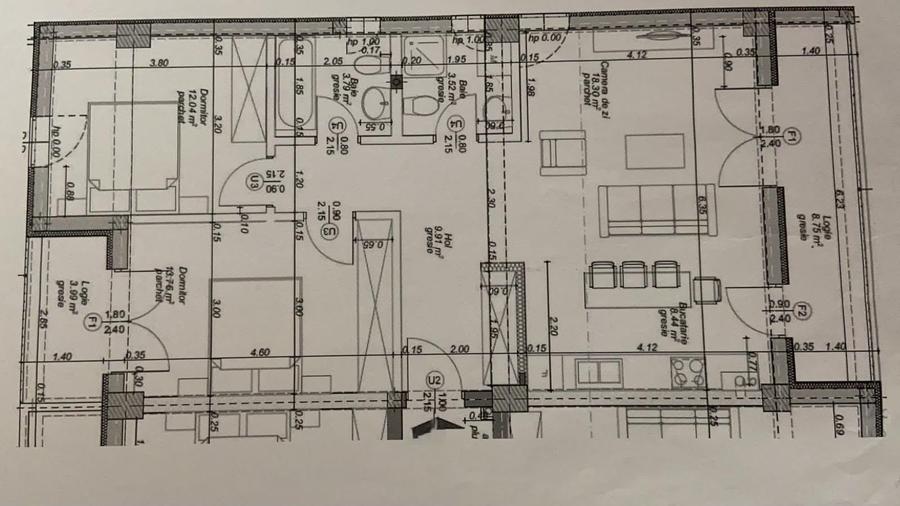 Apartament cu 3 camere decomandat, mobilat în Aradului