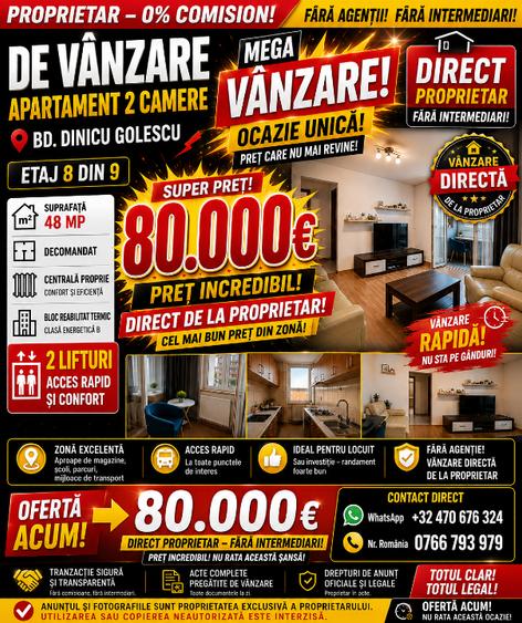 Apartament cu 2 camere decomandat, mobilat în Gara de Nord
