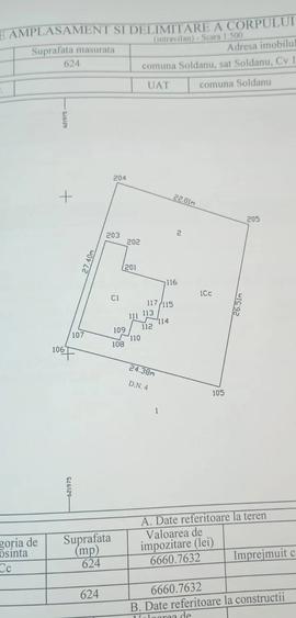 Casă cu Teren 624 Mp în Șoldanu